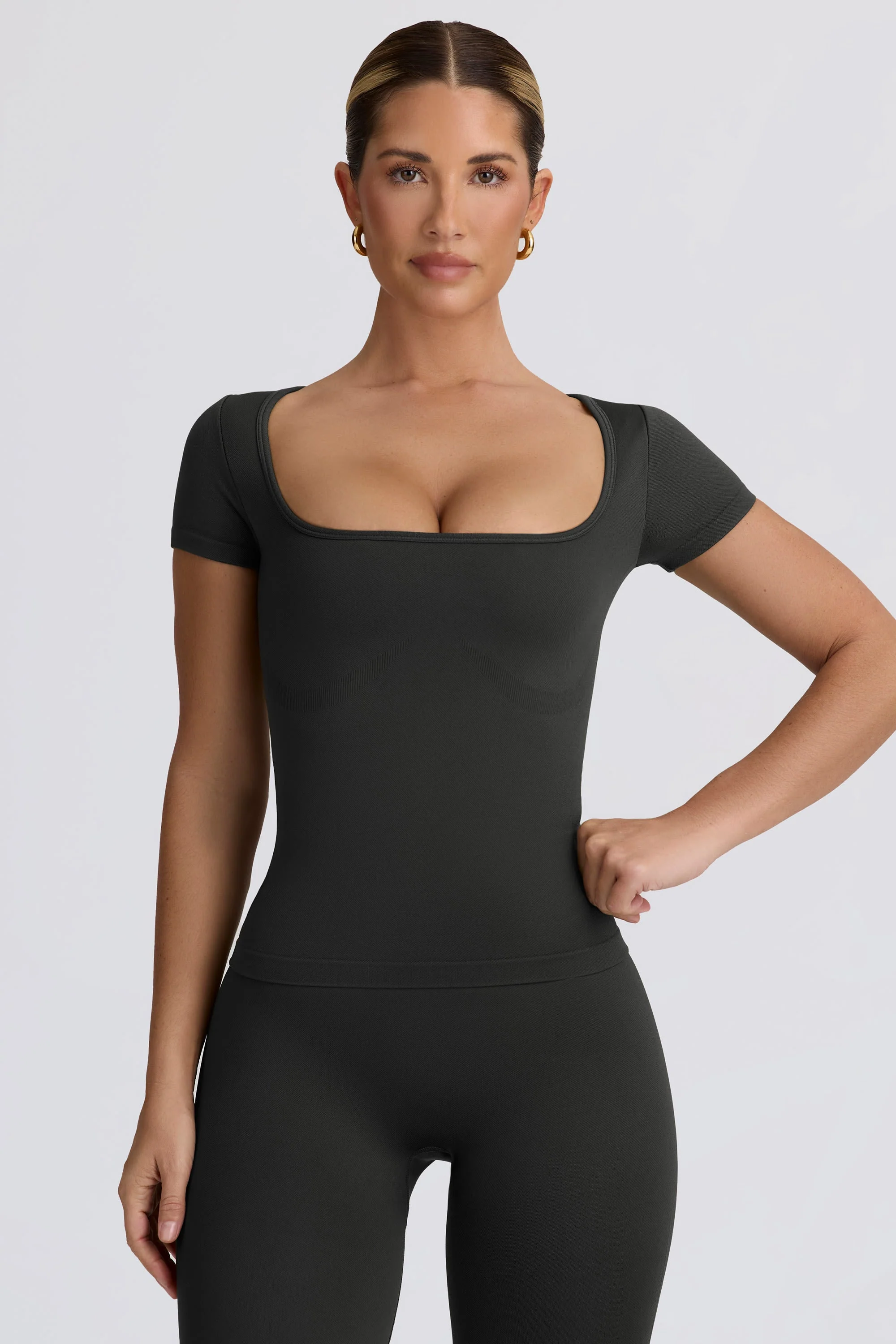 Fine Crafted Super Sculpt Seamless T-Shirt in Ash Premium