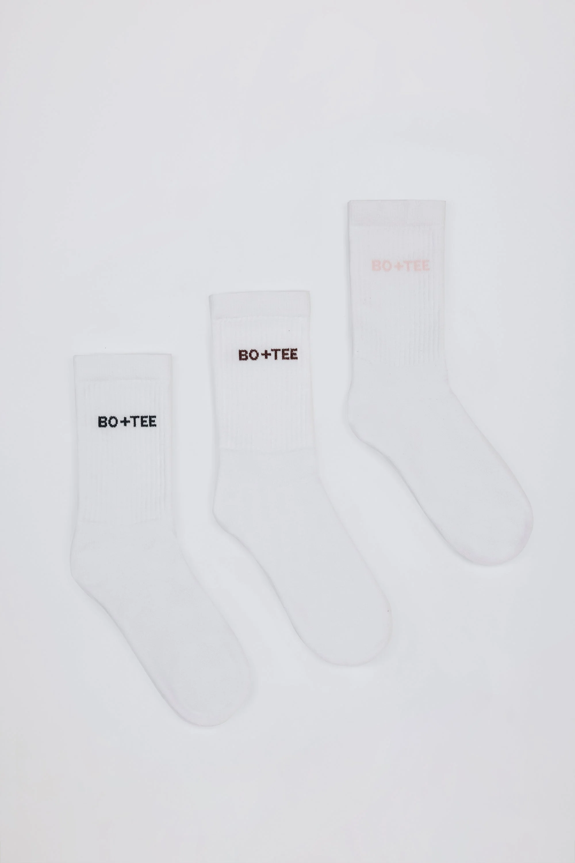 Authentic Ribbed Crew Sock Bundle in Pink Navy Burgundy Prestigious