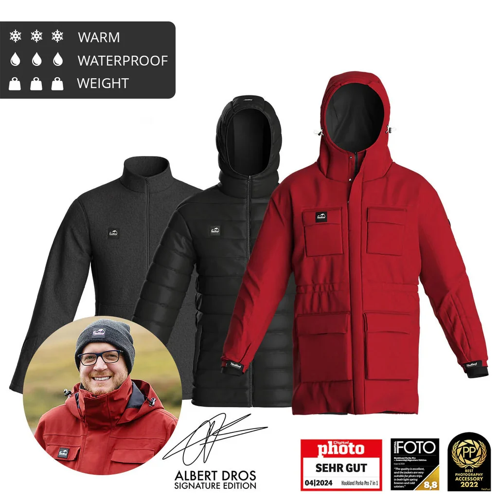 Artisan Haukland Parka Pro – 7in1 Set – Albert Dros Signature Edition – Outdoor Photography Jacket Optimized