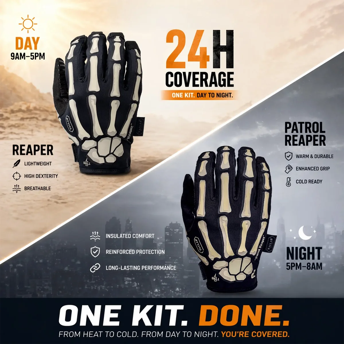 Minimalist TACLAB 24H Reaper Bundle – Tactical Gloves 2-Pack Eco-Friendly