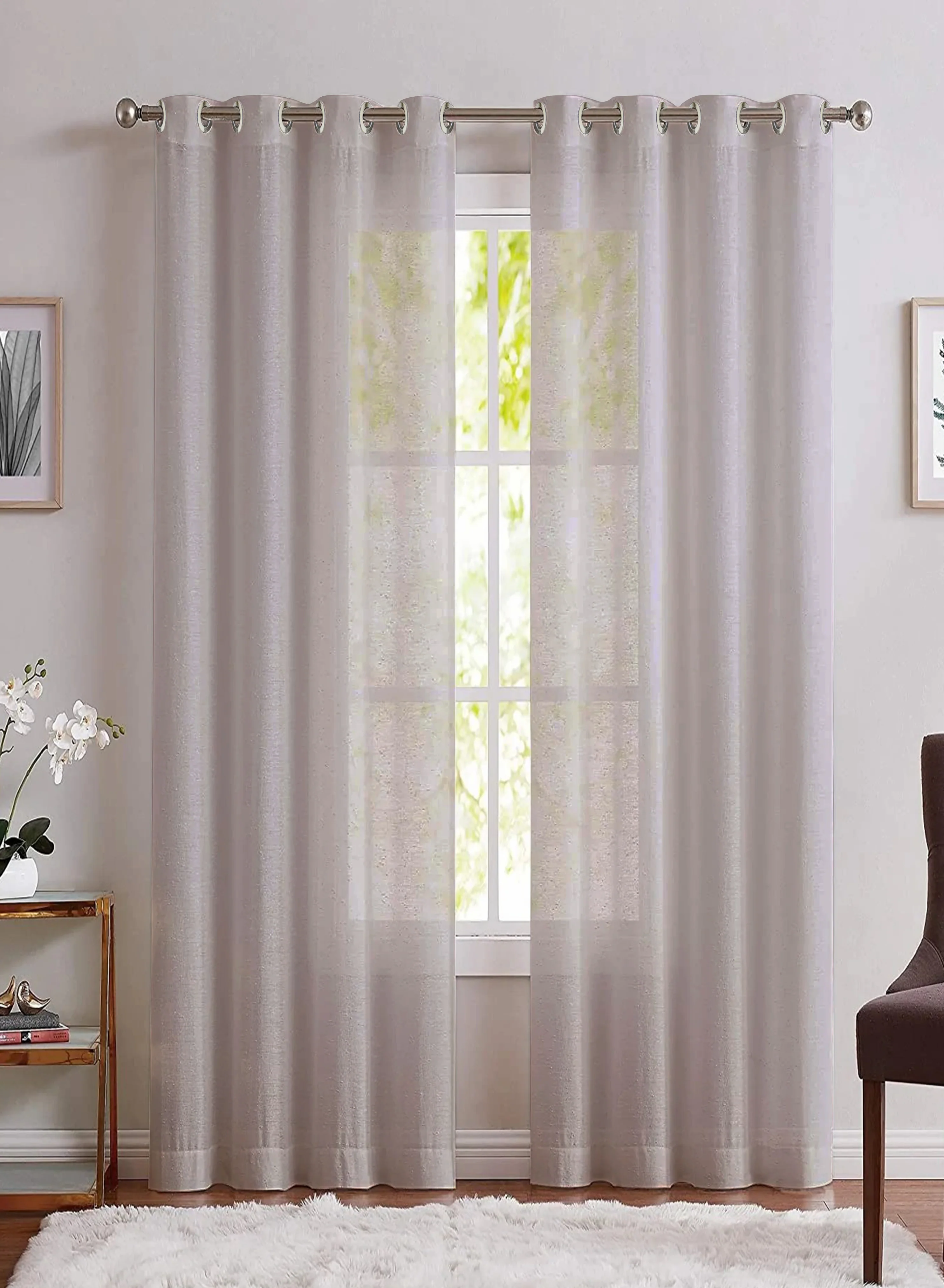 Stylish Casper Plain Sheer Curtains Off White Set of 2The Guide to Measuring and Choosing Curtains User-Friendly