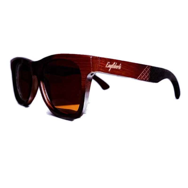 Functional Engleberts Sienna Wooden Sunglasses with Tea Polarized Lenses UV400 Protection High-Quality