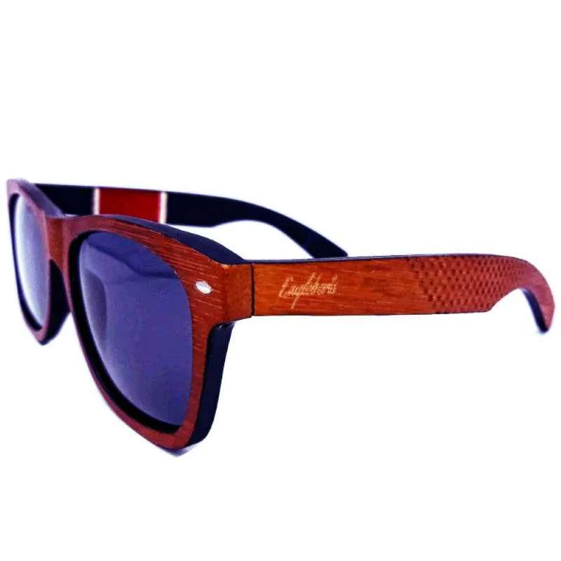 Original Design Engleberts Polarized Sunglasses – Red Stripe Two Tone UV400 for Protection Relaxed