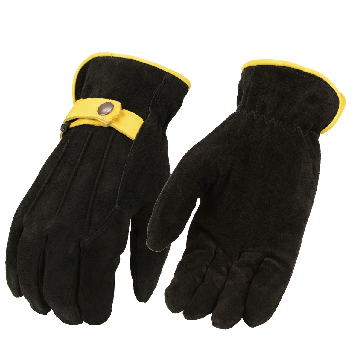 First-Class M Boss Apparel BOS37558 Men’s Black and Tan Leather Deer Skin Gloves Official