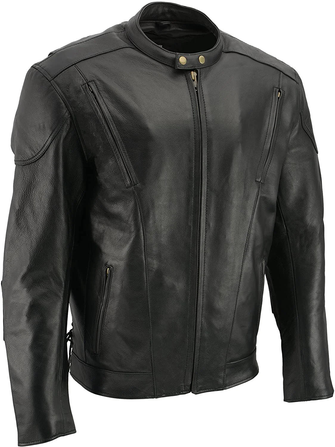 Classic M-Boss Motorcycle Apparel BOS11510 Men s Speed Black Cowhide Leather Motorcycle Riding Jacket High-Quality