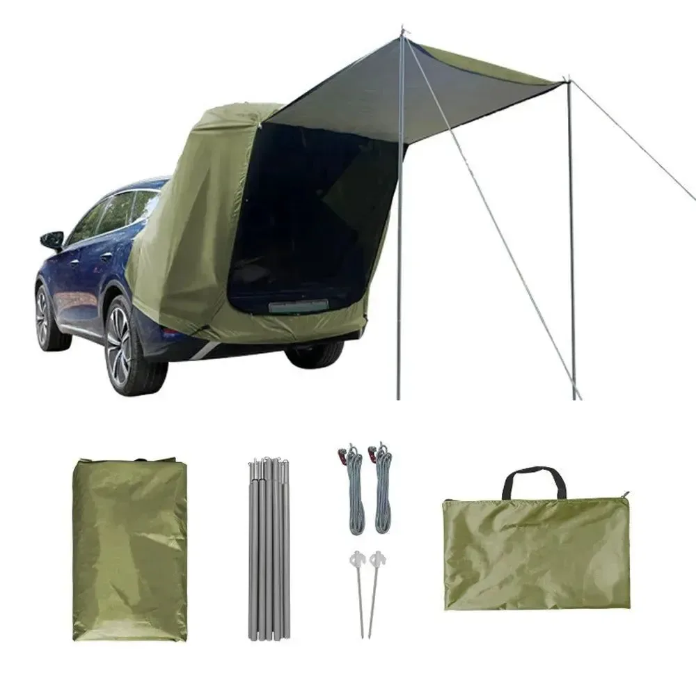 High-Quality Outdoor Car Trunk Tent with Canopy – Extend Your Camping Space with a Tailgate Shelter Safe