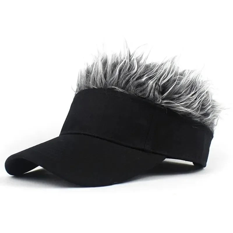 Spiked Hairs Baseball Cap Wig Hat – Casual Unisex Sun Visor for Men and Women Certified