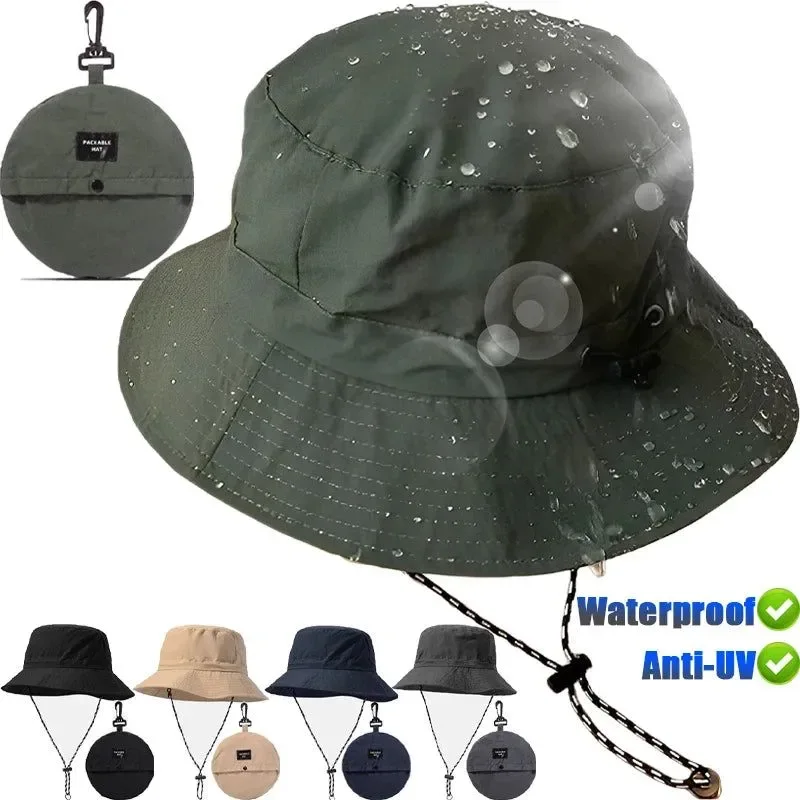 Detailed Quick-Dry Fisherman Bucket Hat – Waterproof Foldable Sun Protection Cap for Camping Hiking Beach Organic