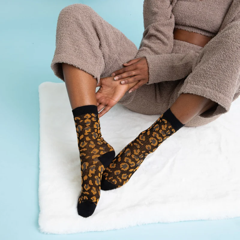 Healthy Leopard Knit Socks Durable