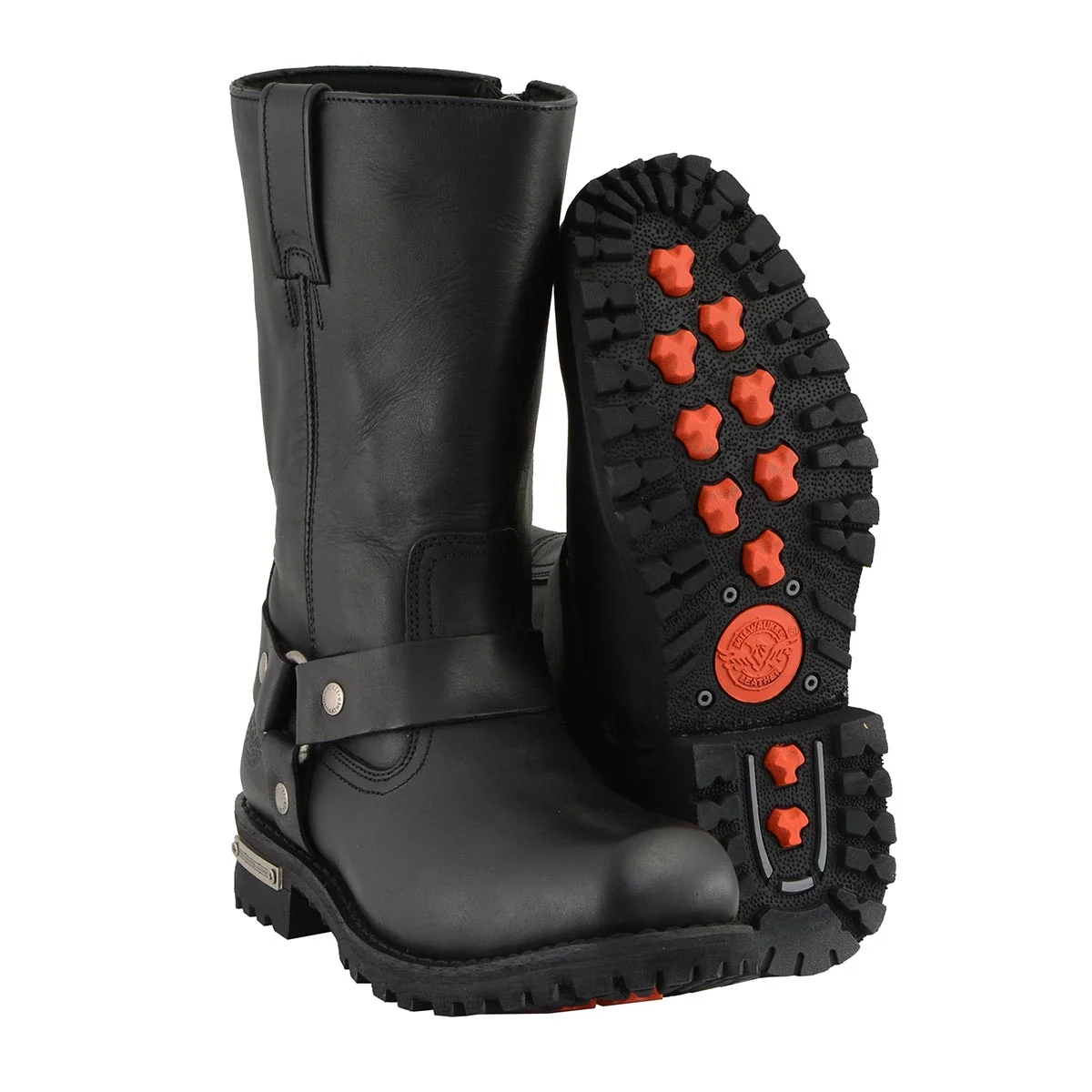 Prestigious Milwaukee Leather Men s Classic Harness 11-Inch Motorcycle Boots – Premium Cowhide Wide-Width Sizes MBM131W Trendy