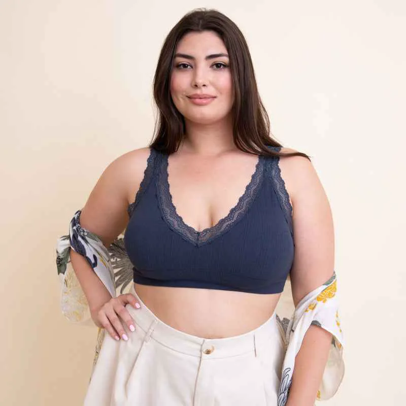 Environmentally Friendly Lace Trim Bralette Easy-to-Use