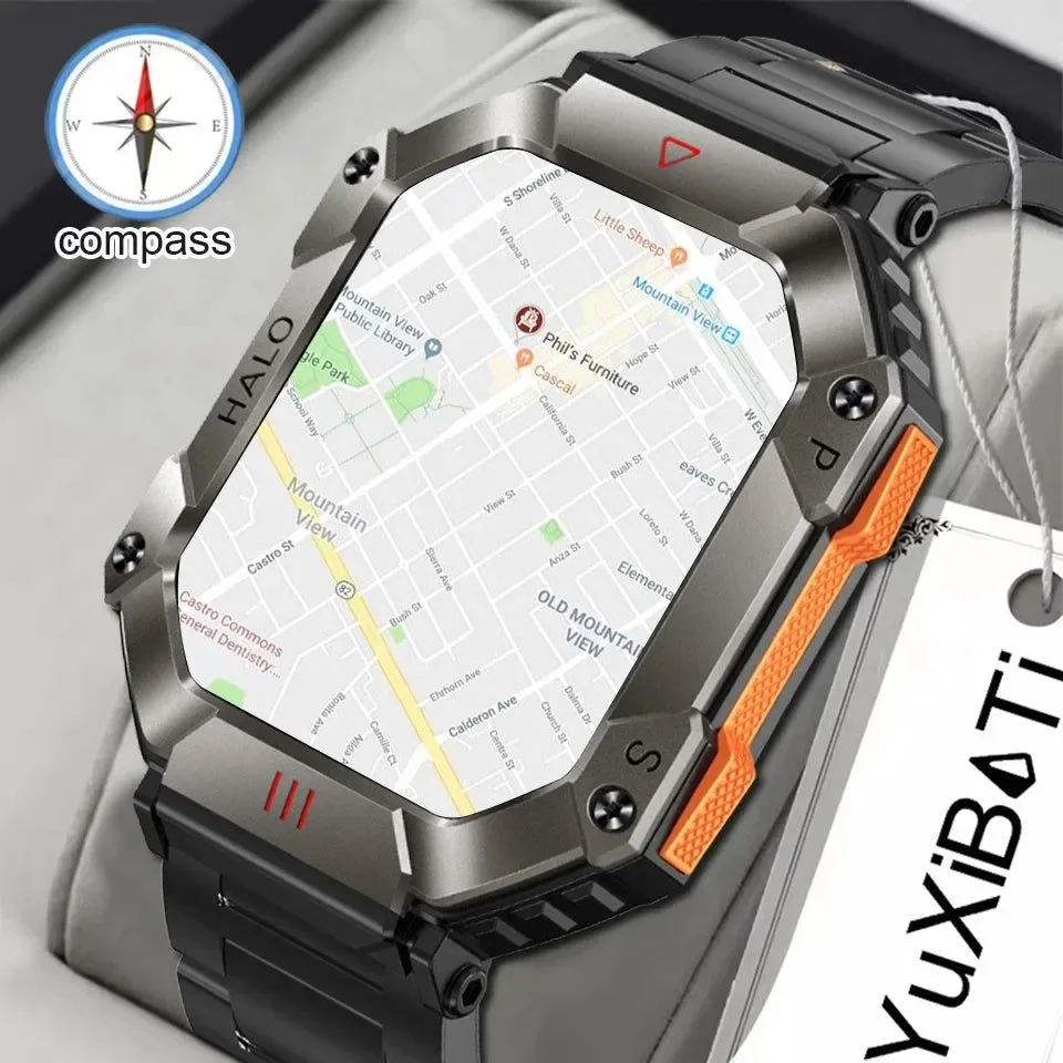 Powerful Military Outdoor Smart Watch – GPS Weather Tracking AI Voice 120 Sports Modes for Men and Women Stylish