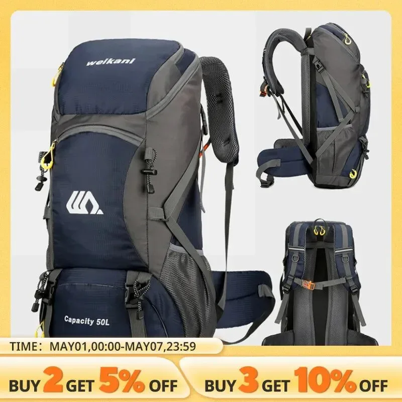 Advanced 50L Travel Backpack – Waterproof Camping Rucksack for Men and Women Artisan