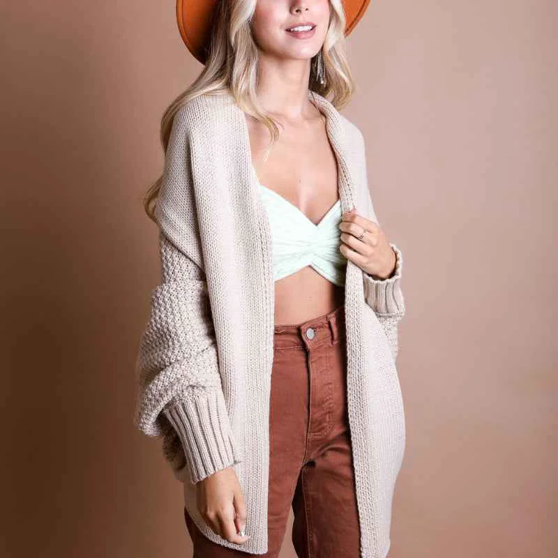 Smooth Batwing Knit Cardigan Secure