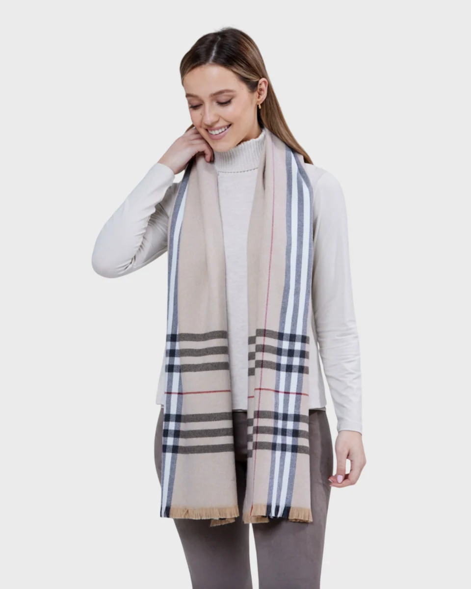 Solid Foxford Classic Camel Extra-Fine Merino Wool Scarf Advanced