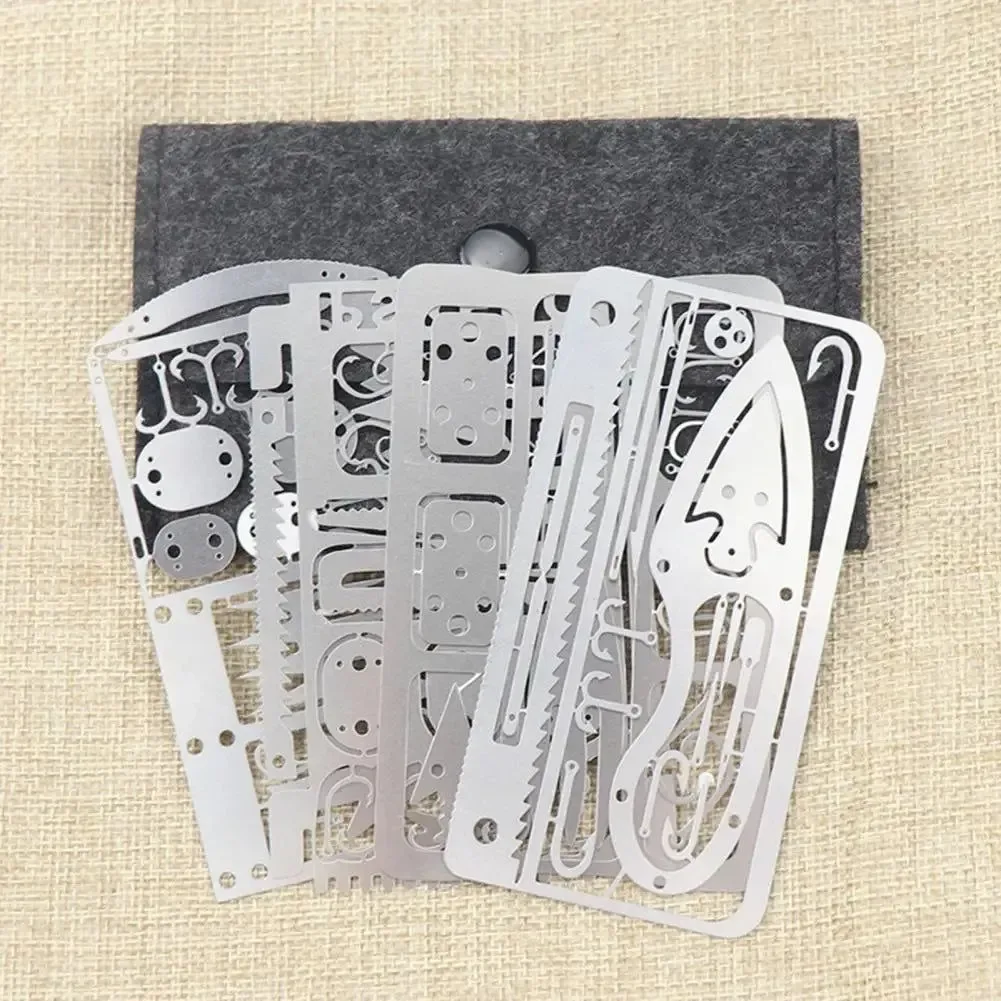 User-Friendly Stainless Steel Fishing Hook Card Compact Multifunction Tool for Outdoor Survival Optimized