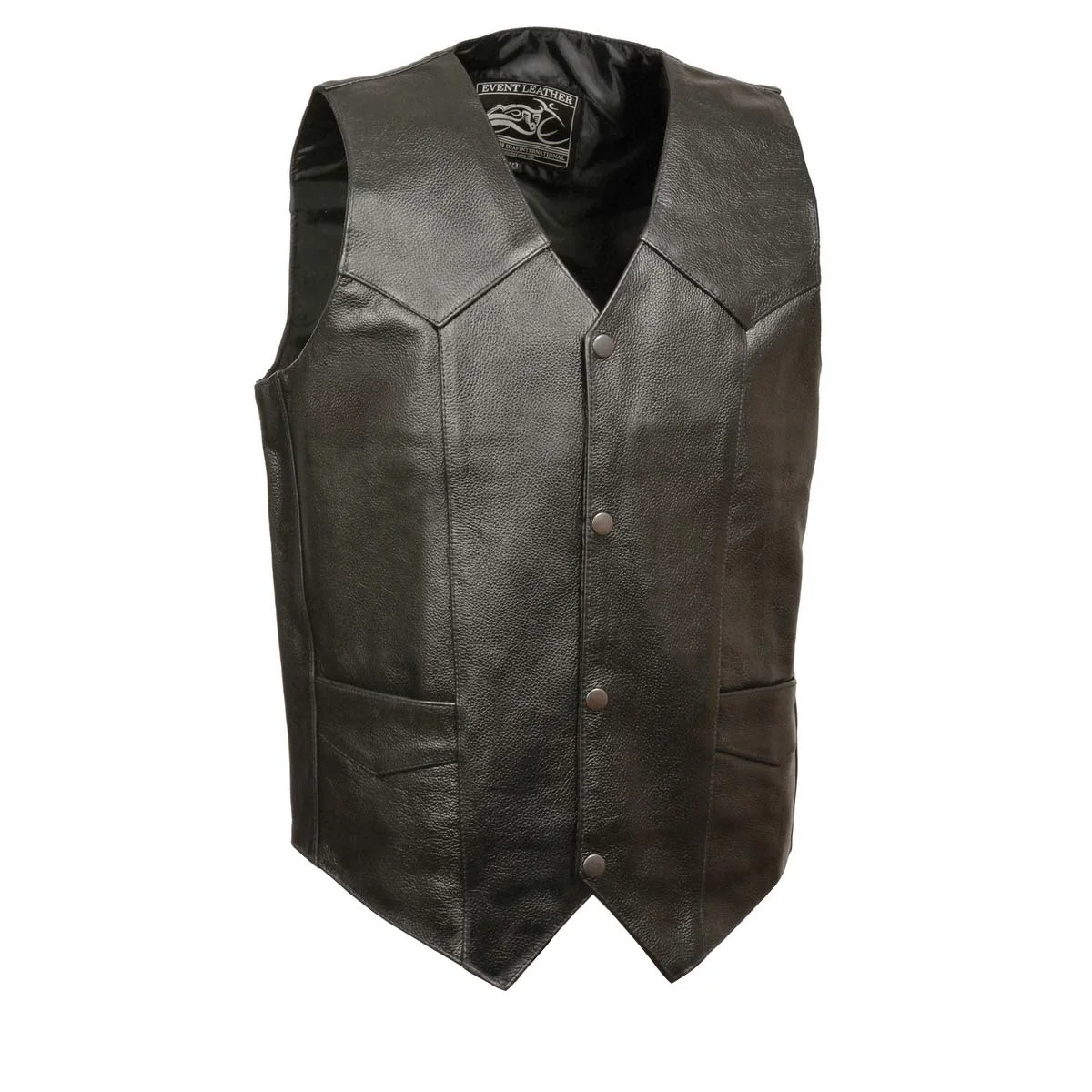 Relaxed Event Leather XS5310 Men’s Classic Snap Front Biker Leather Vest High-Grade