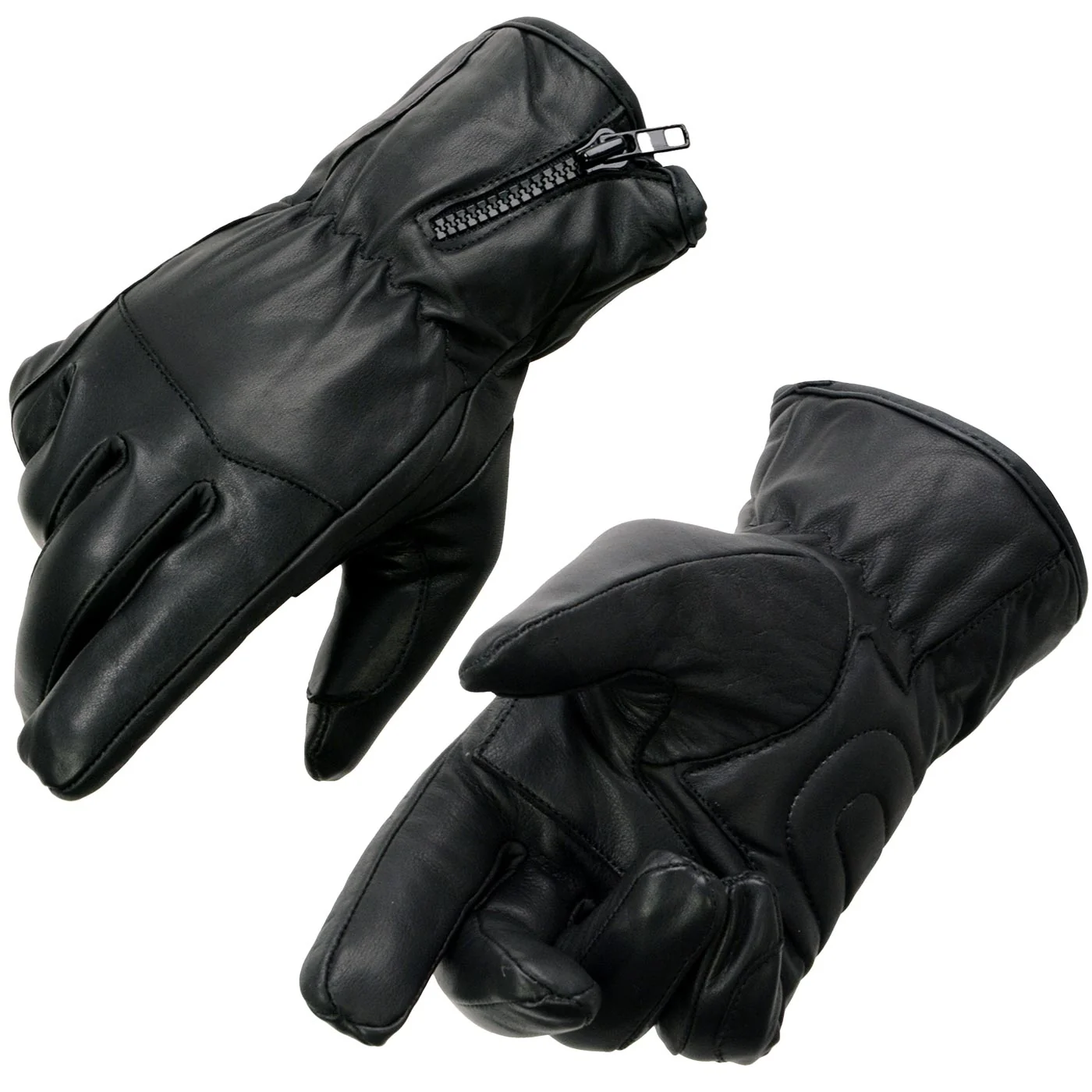 Innovative Milwaukee Leather MG7575 Men’s Black Premium Leather Long Wrist Gloves with Zipper Top Trusted