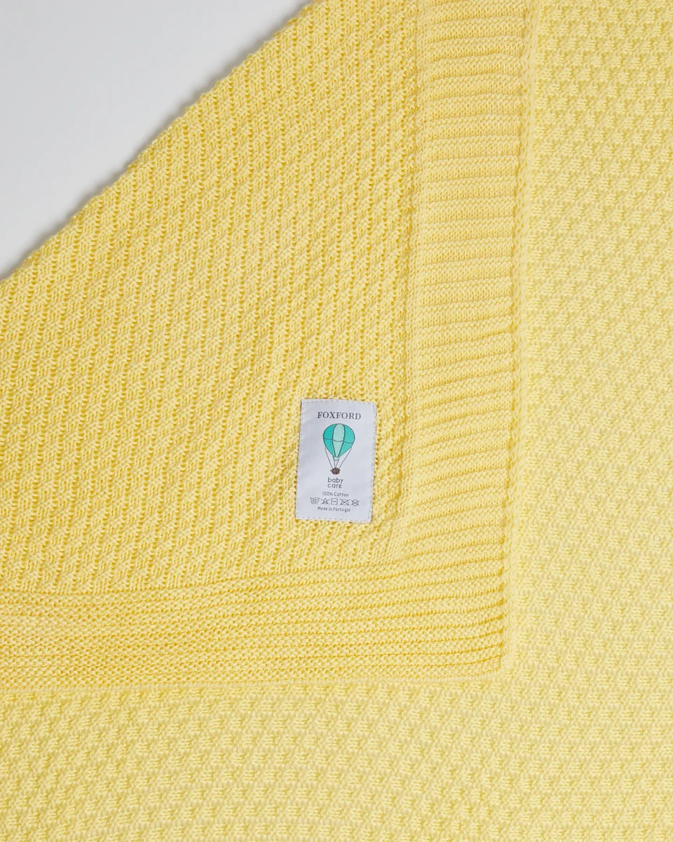 Dependable Foxford Cotton Baby Blanket- Yellow Functional