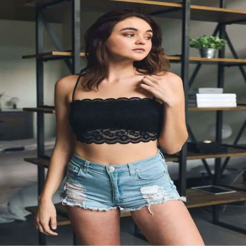 Genuine Wide Lace Crop Tops Exclusive