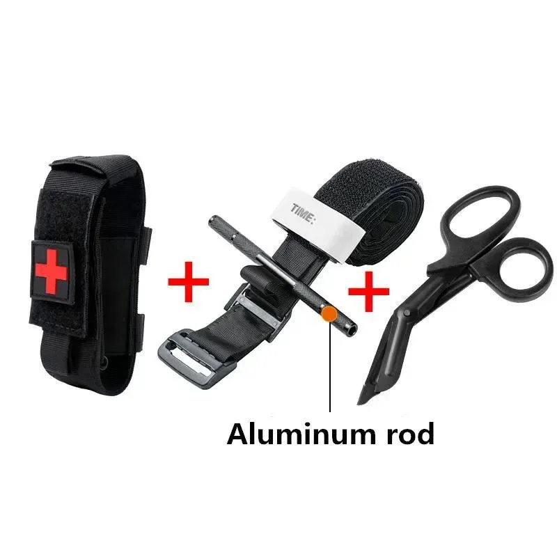 Genuine Tactical First Aid Military Tourniquet – Rotary Pressure CAT with Aluminum Rod for Hiking Camping and Survival Minimalist