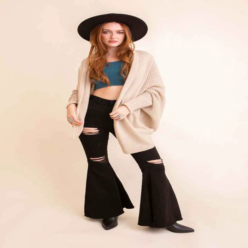 Recyclable Cozy Batwing Cardigan Clean