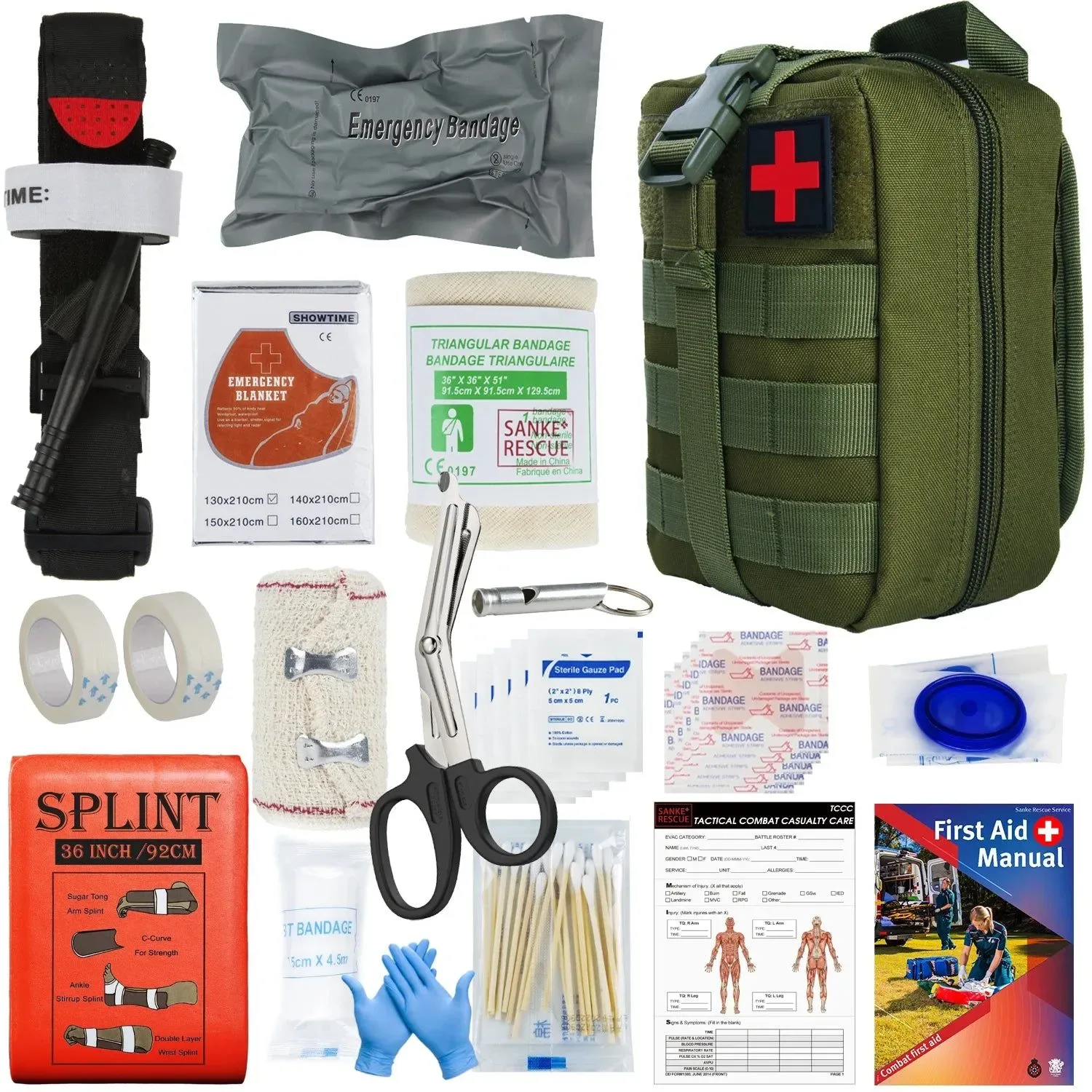 Premium Material Military IFAK Trauma Survival Kit – Essential First Aid Gear for Emergency Situations Military IFAK Trauma Survival Kit First Aid Medical Pouch Emergency Survival Gear and Equipment with Molle Car Travel Hiking Authentic