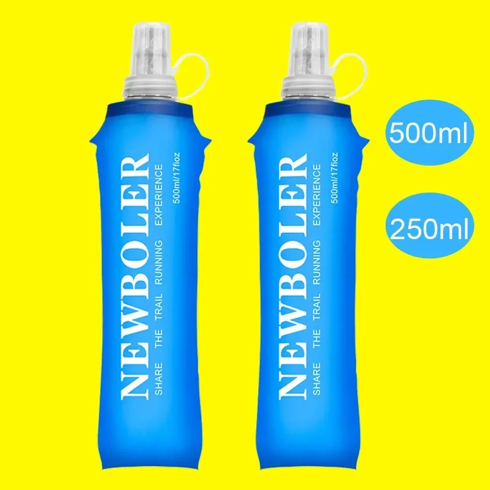 Convenient 250ml 500ml TPU Collapsible Soft Flask – Foldable Sport Water Bottle for Running Camping Hiking Lightweight