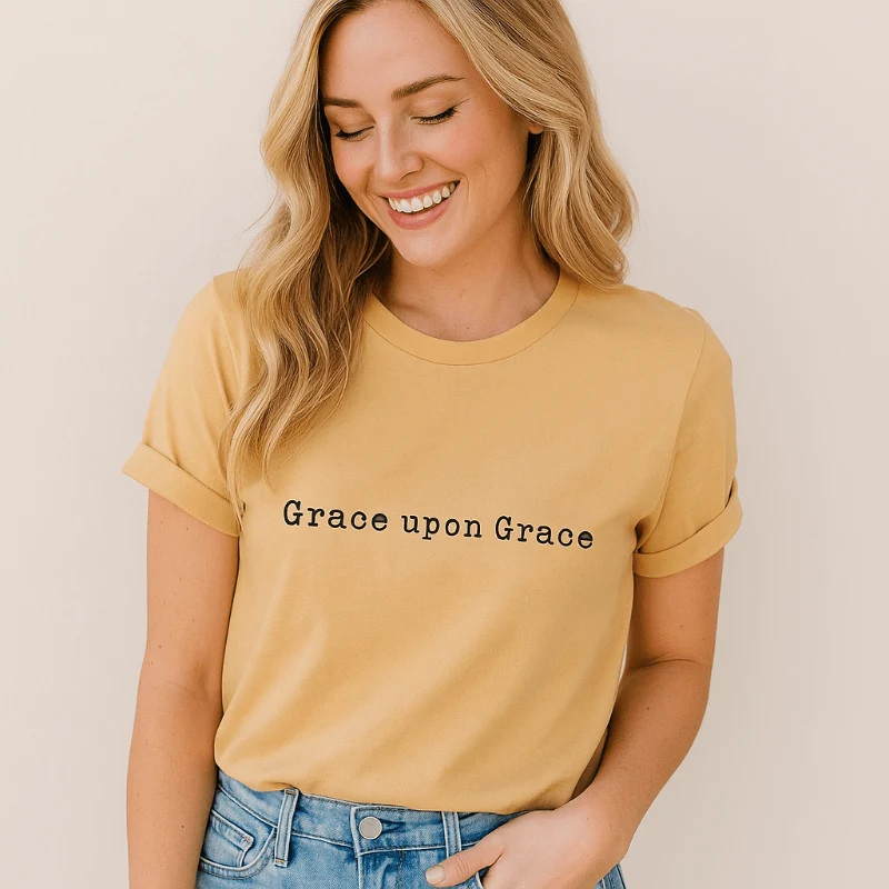 Certified Grace Upon Grace Shirt for Faith-Focused Women – Inspiring Christian Apparel Refined
