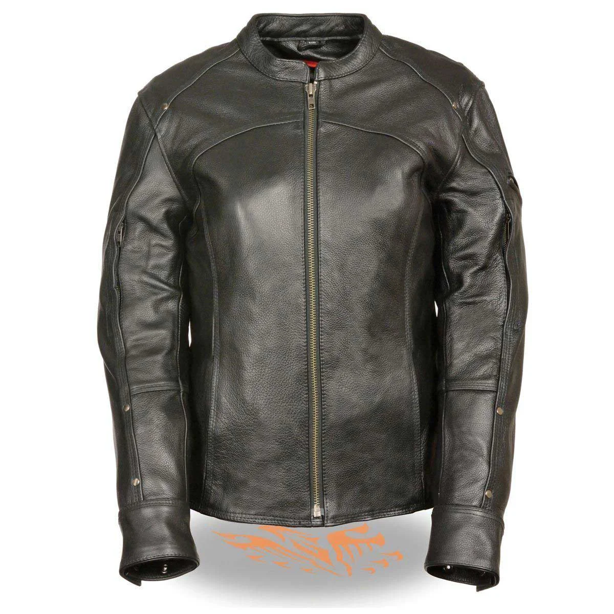 World-Class Milwaukee Leather SH1924 Women’s Black 3 4 Length Vented Leather Jacket Green