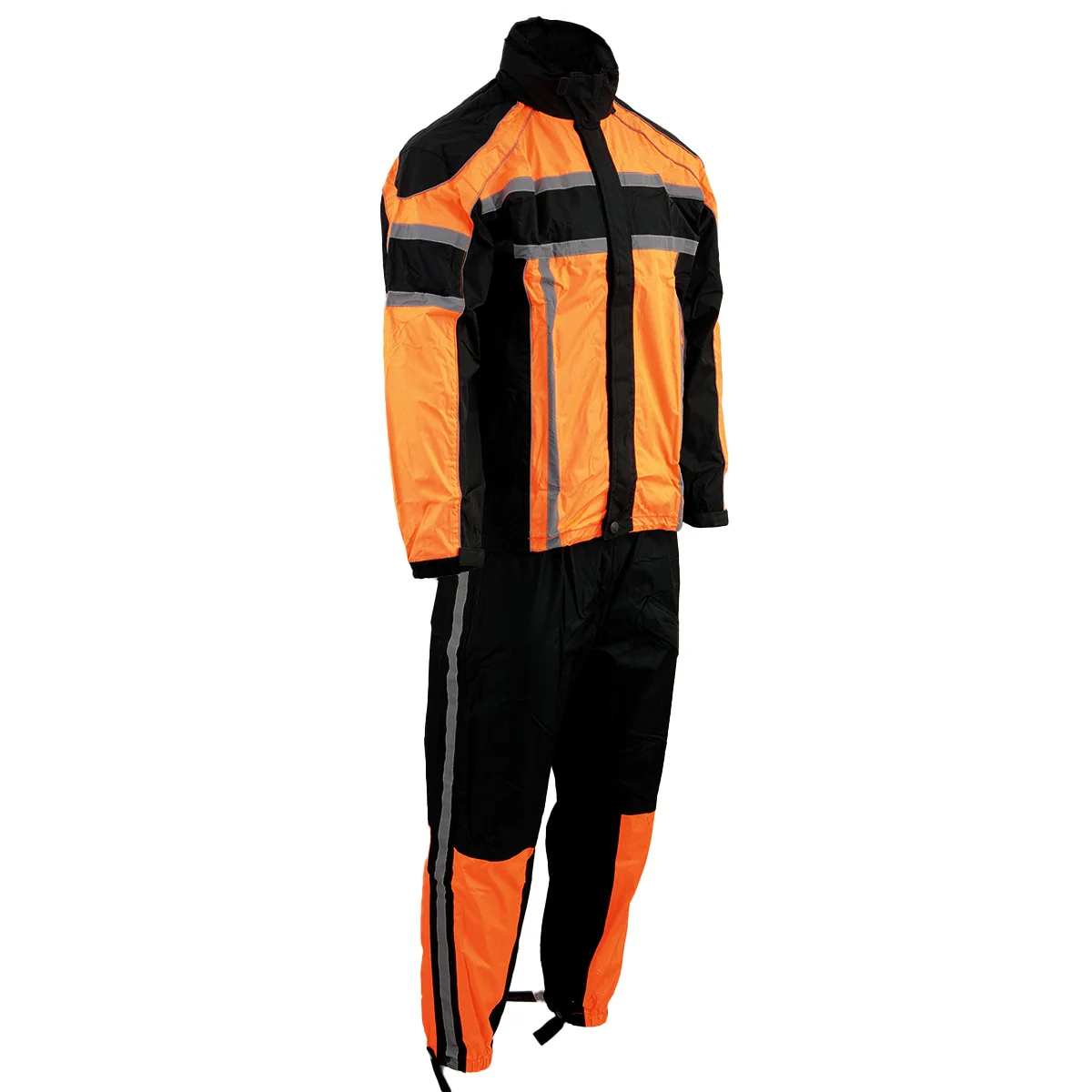 Exceptional Milwaukee Leather SH233102 Men’s Black and Orange Water Resistant Rain Suit with Reflective Tape Exclusive