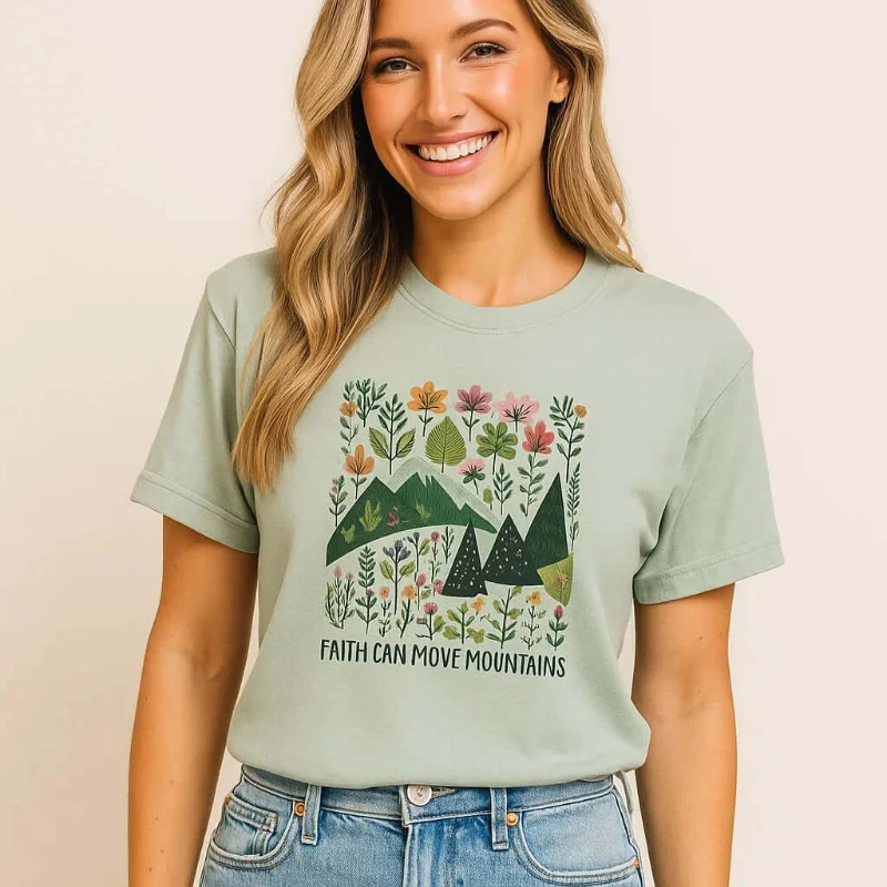 Trendy Faith Moves Mountains T-shirt Classic