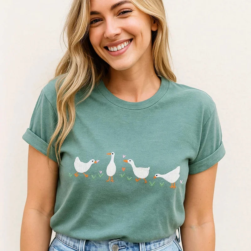 Authentic Ducks Graphic T-Shirt Elegant