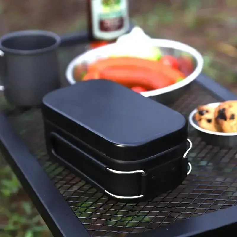 Prestigious Portable Aluminum Lunchbox for Outdoor Cooking and Camping Exclusive