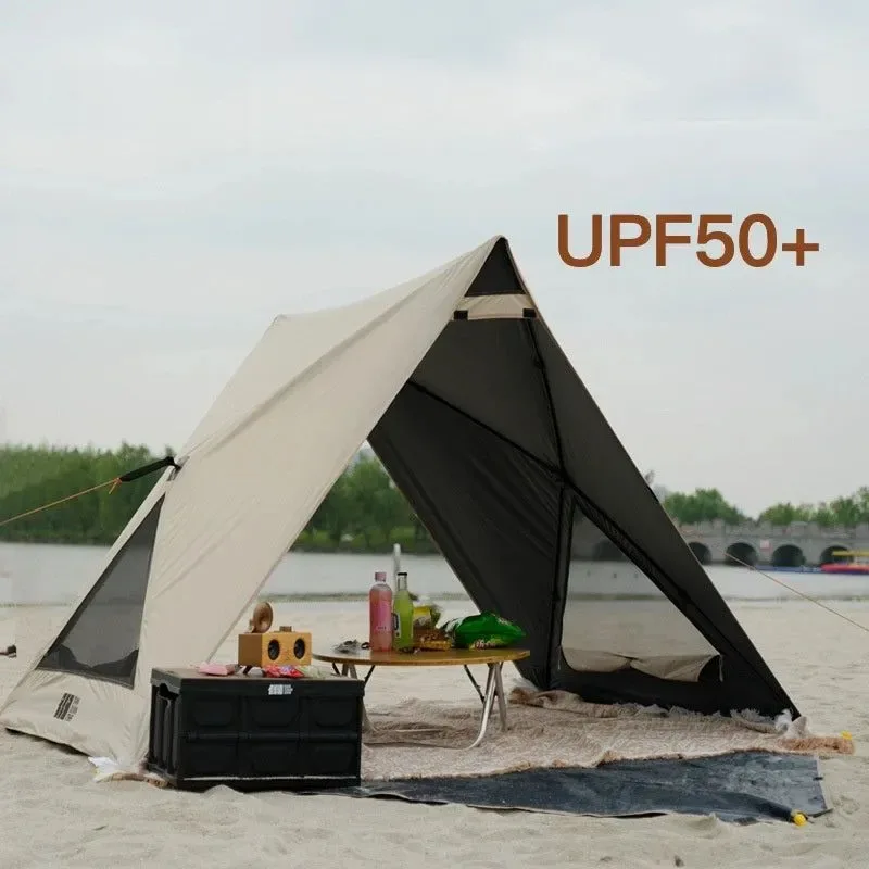 Clean Portable Pop Up Beach Tent for 3-4 People – Sun Shelter Picnic Shade Outdoor Canopy Recyclable