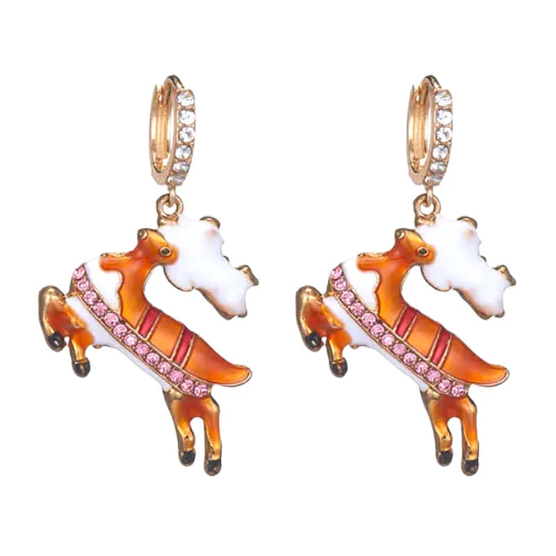 Crafted Reindeer Crystal Earrings Proven