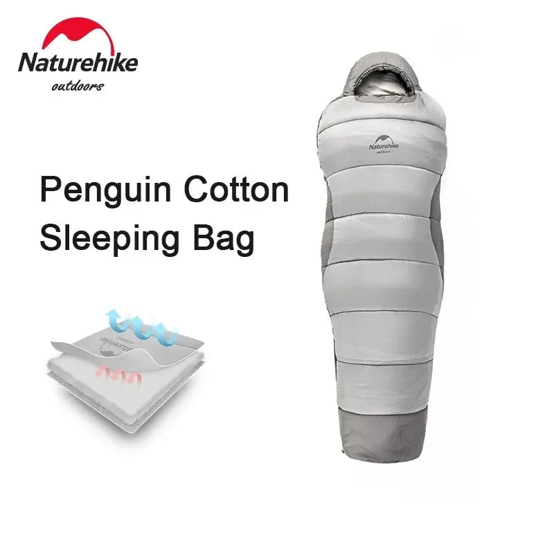 Excellent Naturehike Penguin Cotton Sleeping Bag – P300 P400 Winter Mummy Bag with Down-Cotton Fill 220×80cm Luxury