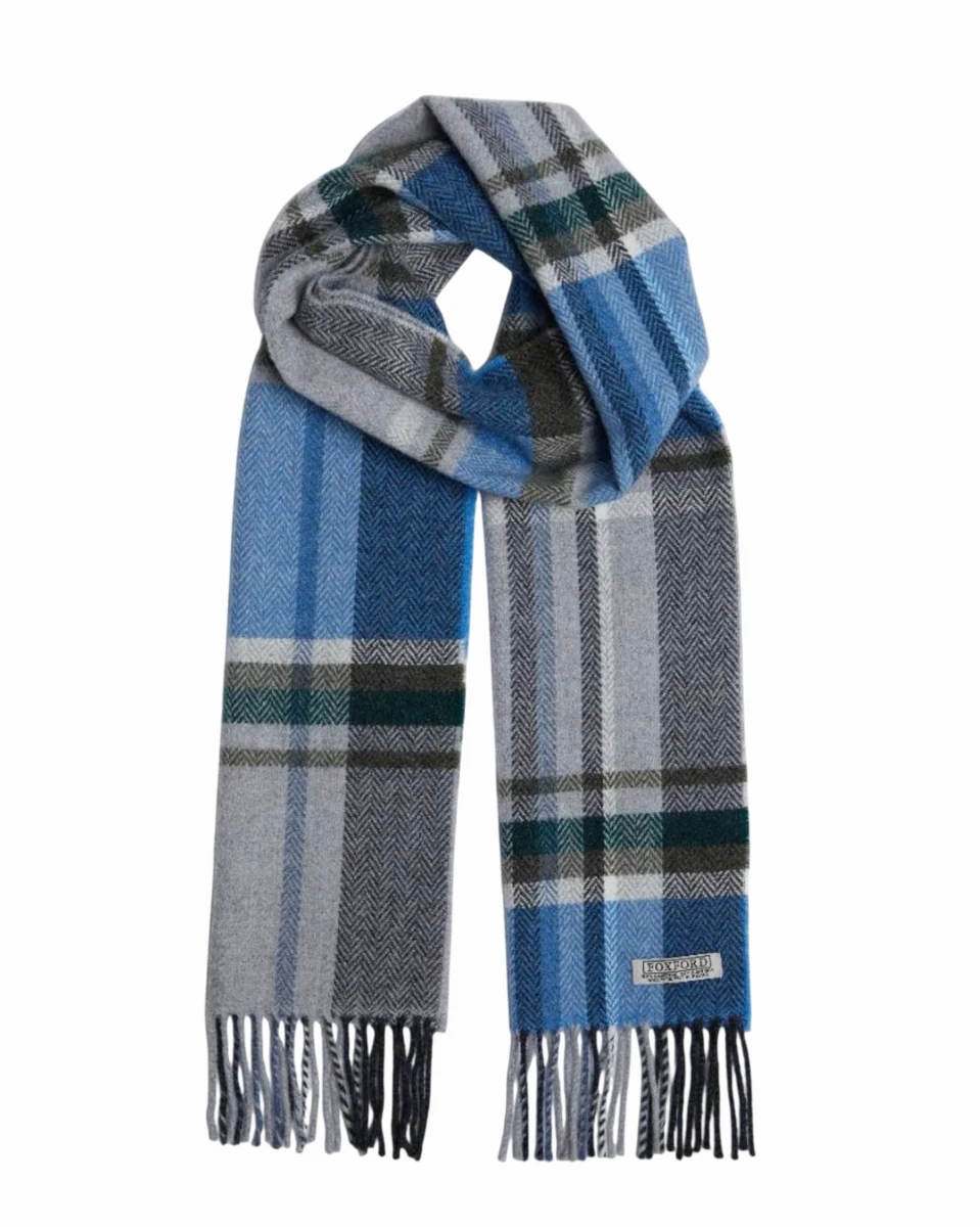 Elite Foxford Blue Grey Lambswool Scarf Advanced