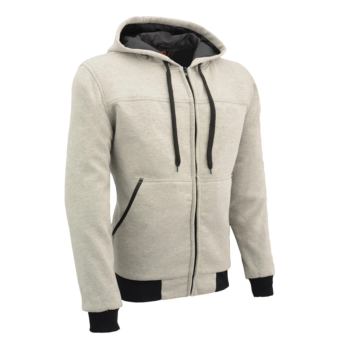 Dependable Milwaukee Leather Men’s Silver Streetguard Riding Hoodie – Aramid Reinforced with CE Shoulder and Elbow Armor – MPM1788 Classic