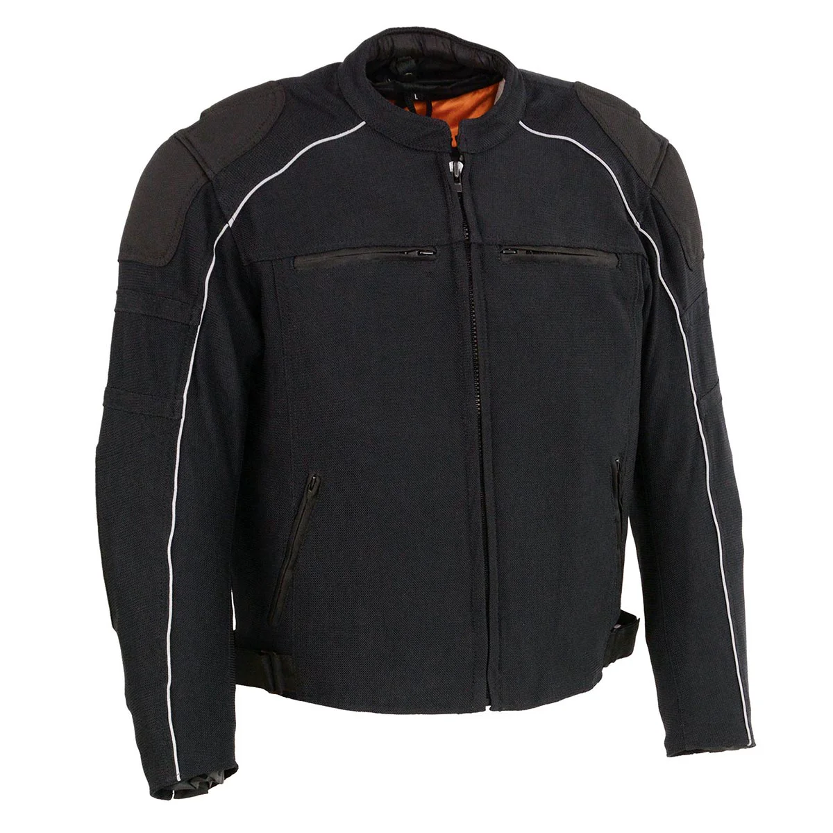 Functional Milwaukee Leather Men’s Black Armored Textile Motorcycle Jacket-All Season Jacket w Removable Liner – MPM1791 Stylish