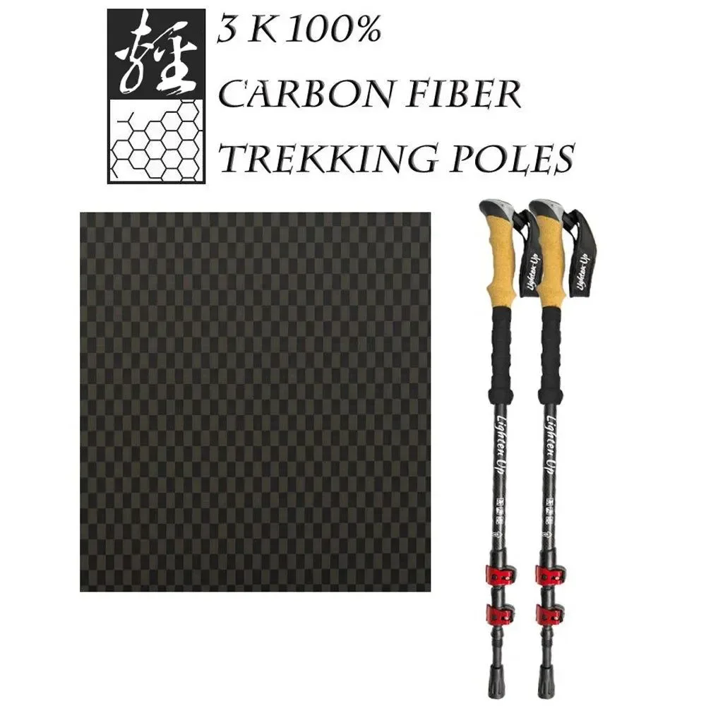 World-Class Carbon Fiber Collapsible Trekking Poles – Lightweight Telescopic Hiking Sticks with Cork Handle Pair Sustainable
