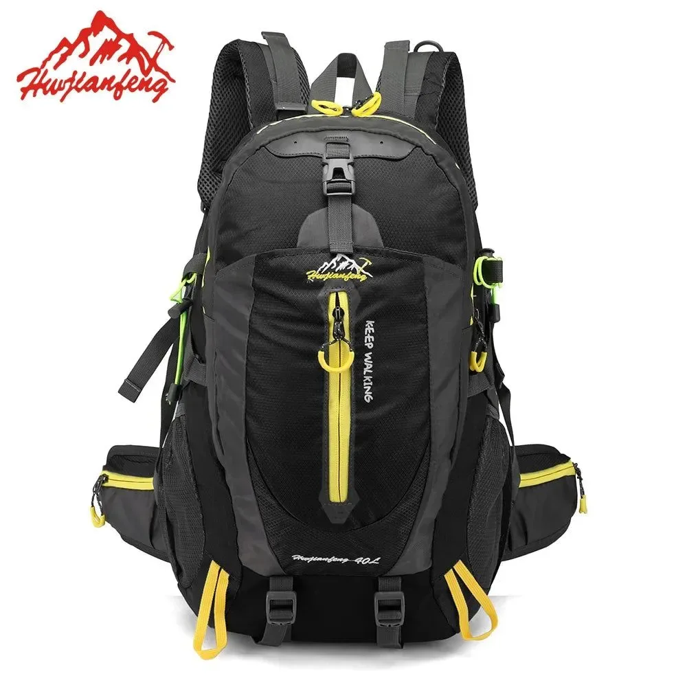 Recyclable 40L Waterproof Climbing Backpack Outdoor Sports Rucksack for Hiking Camping and Travel Refined