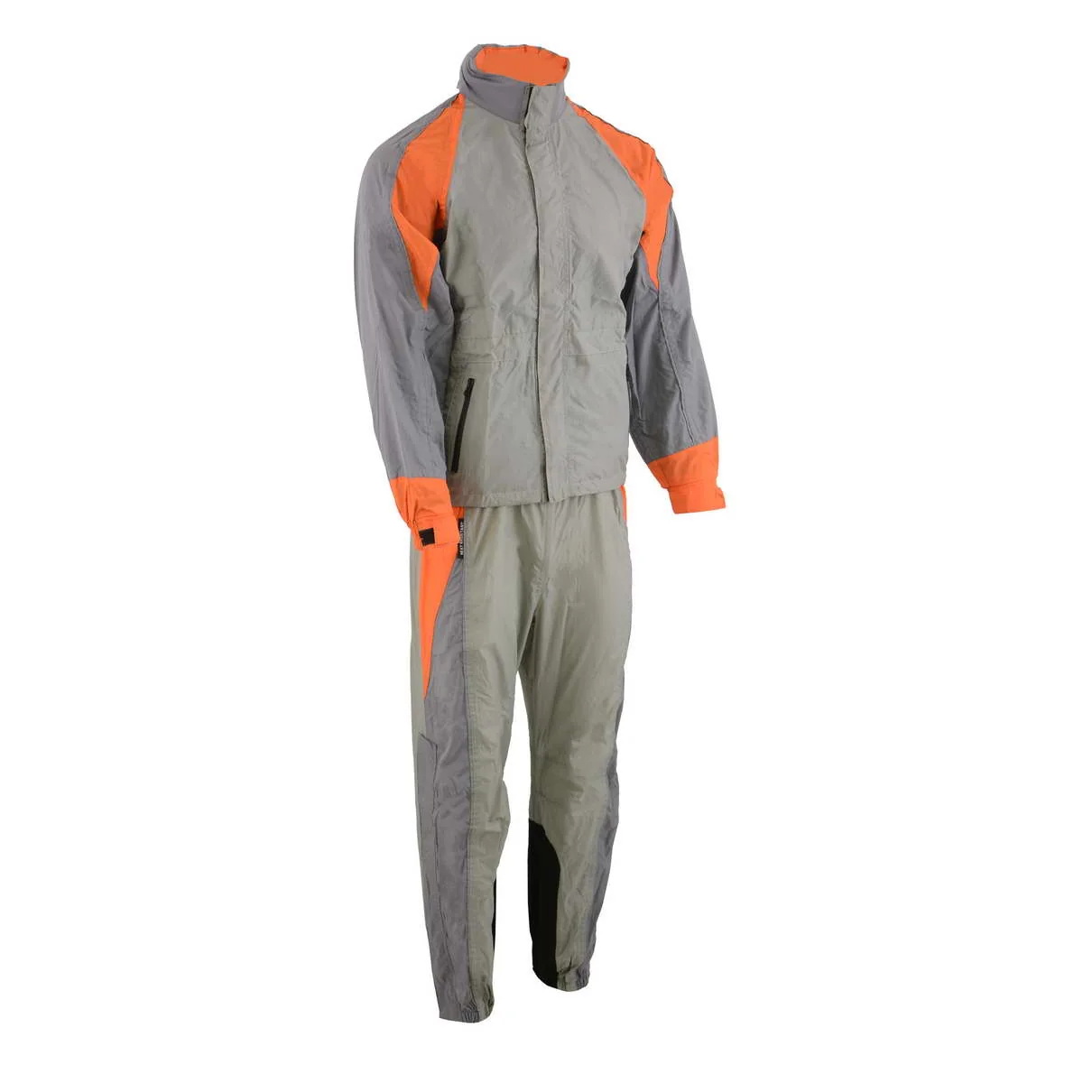 Artisan Milwaukee Leather SH2346SGO Men’s Gray and Orange Water Resistant Rain Suit with Reflective Piping Detailed