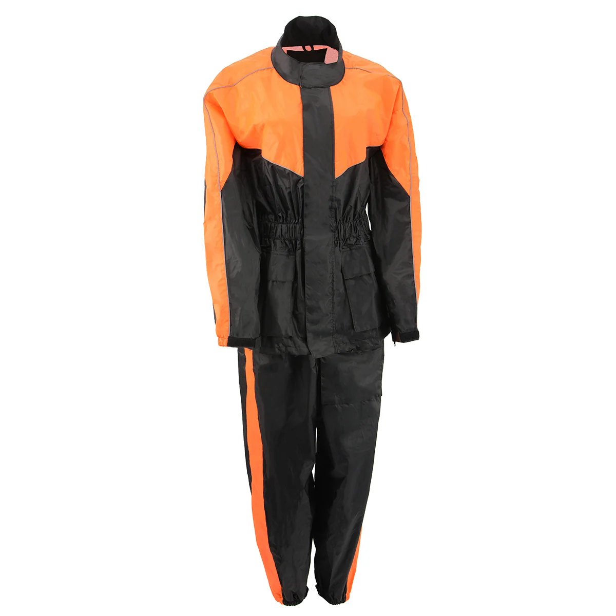 Safe NexGen Ladies XS5001 Black and Orange Water Proof Rain Suit with Reflective Piping Pure