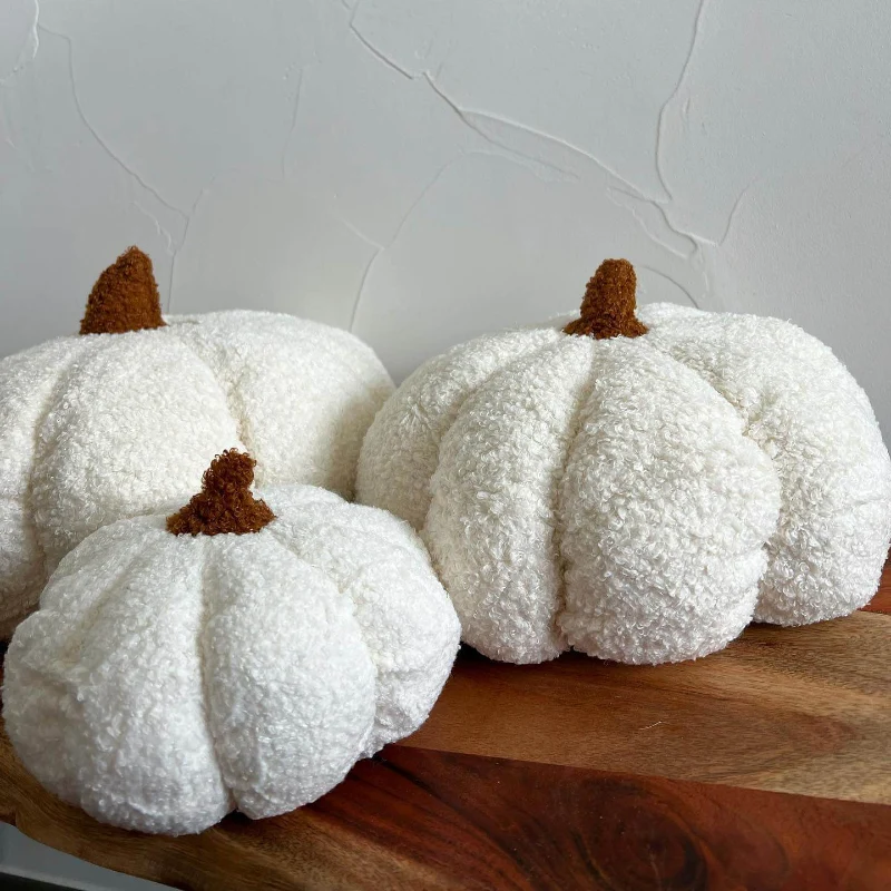 Modern Pumpkin Boucle Pillow Lightweight