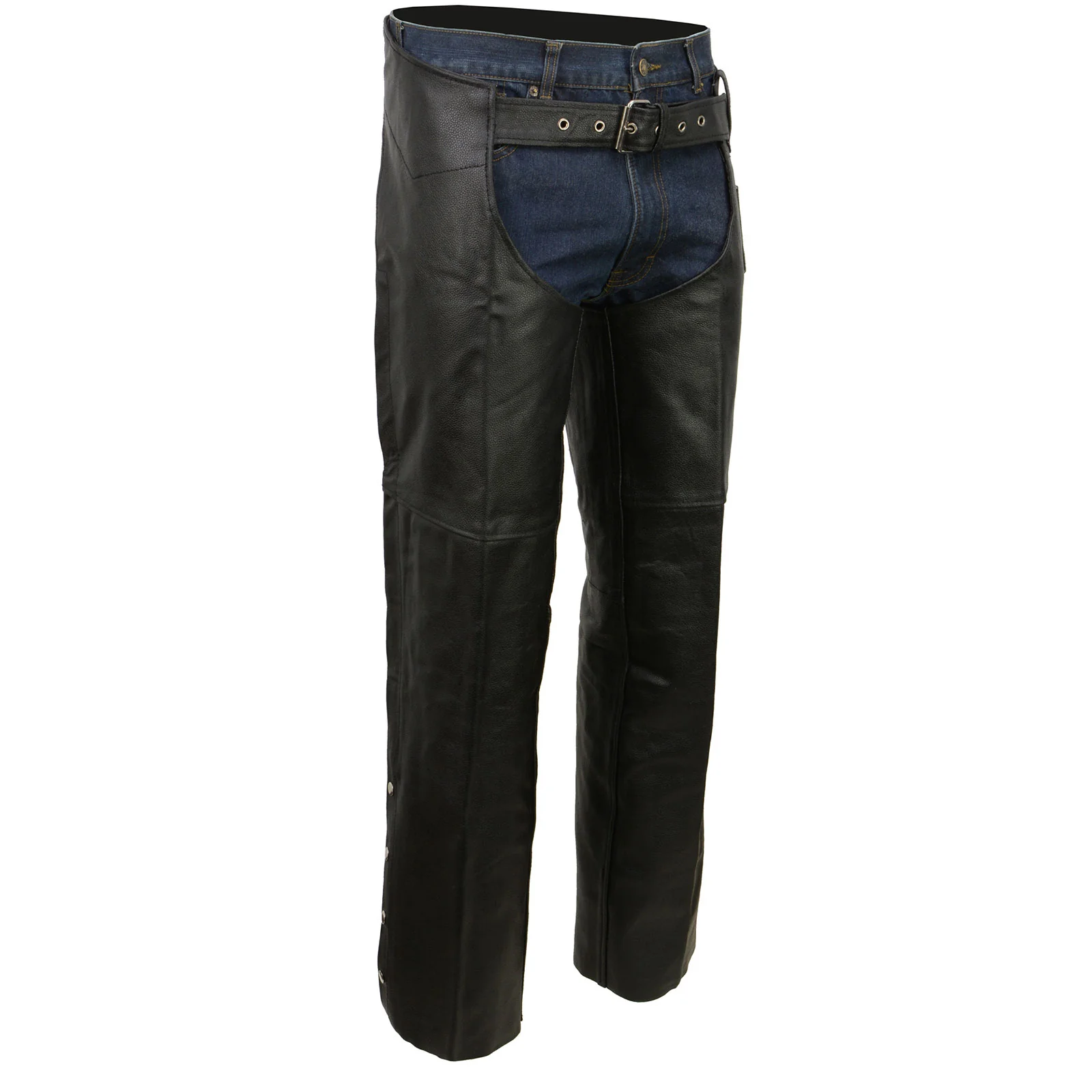 Smooth Event Biker EL1117BO Black Premium Leather Motorcycle Chaps for Men – Premium Leather Riding Chaps Healthy
