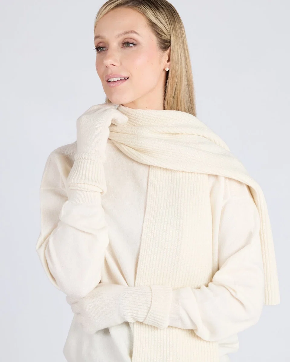 Sustainable Foxford White Cashmere Gloves Outstanding