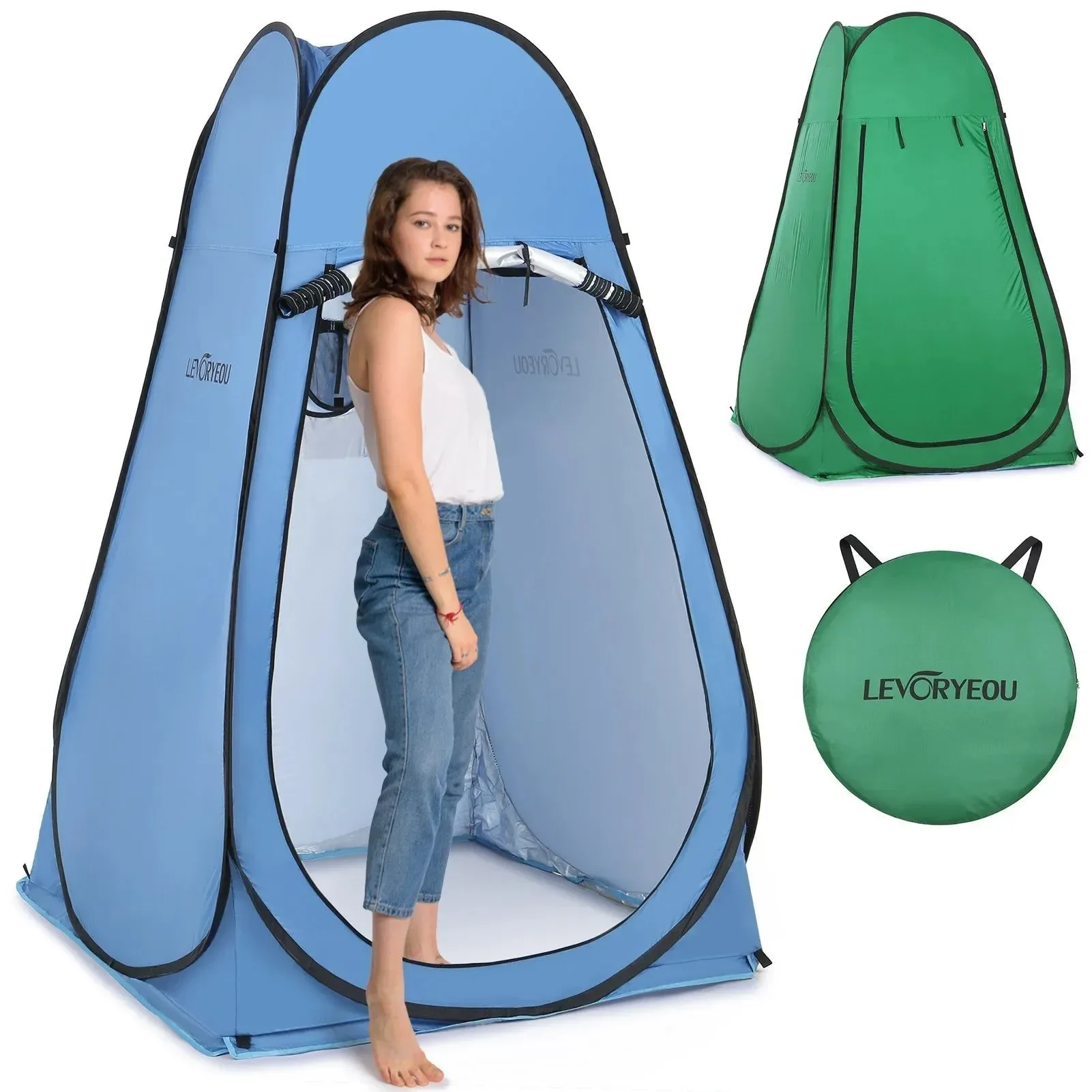Elite Pop Up Privacy Shelter Tent – Portable Outdoor Camping Beach Instant Shower Toilet Changing Tent with Window Crafted