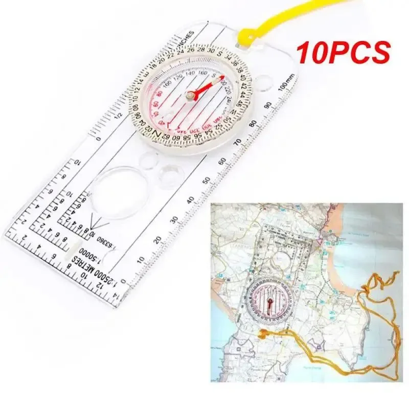 Carefully Designed 10PCS Drawing Scale Compass – Portable Handheld Navigation Map Reading Ruler for Outdoor Camping and Hiking Luxury