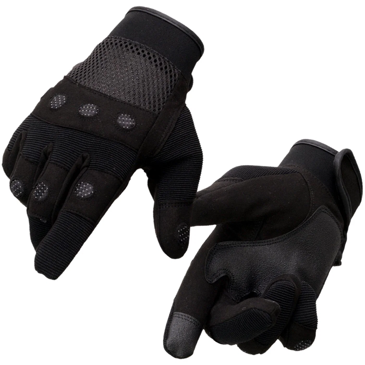 Advanced Milwaukee Leather SH761 Men’s Black Textile Padded Knuckle Mechanics Gloves with Amara Palm Smart
